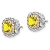 14K Two-Tone Lab Grown VS/SI+ G+ Dia & Created Yellow Sapphire Earrings